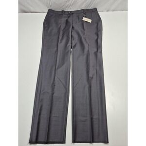 Galante Dress Pants Mens 44x36 Gray Wool Flat Front Unhemmed Italy NWT